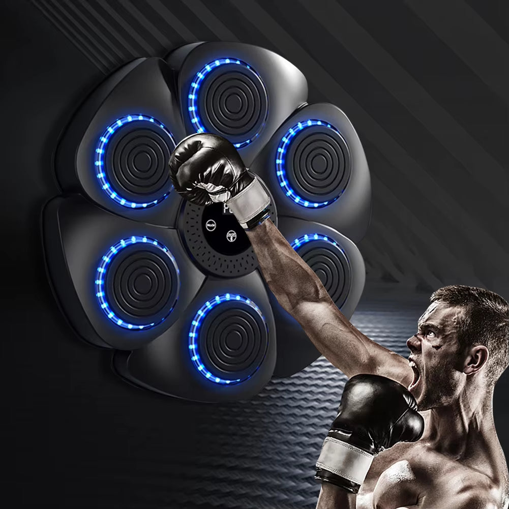 Music Boxing Machine Intelligent Wall Target Bluetooth-Compatible USB Charging Punching Training Machine with RGB Light for Home