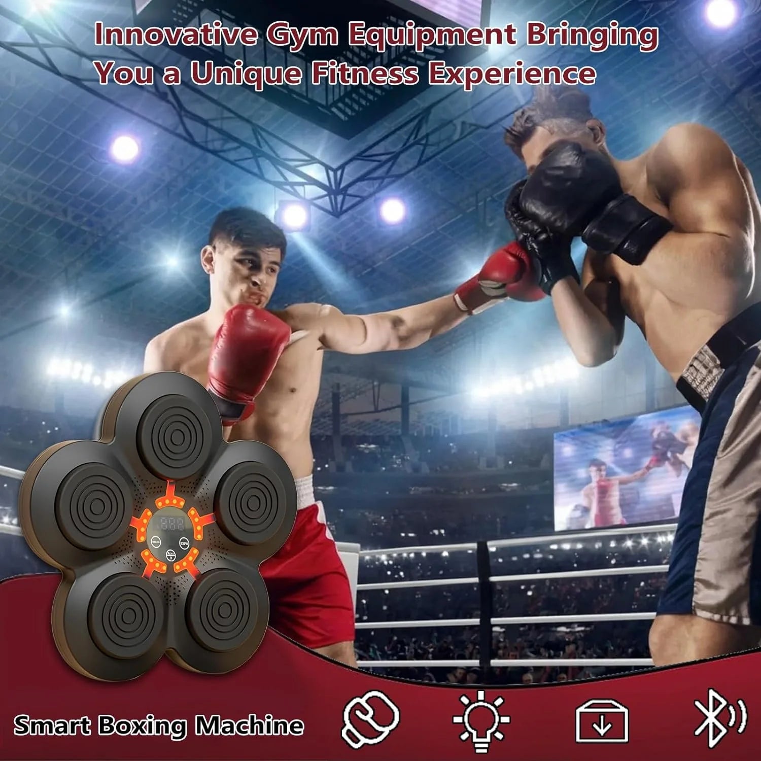 Music Boxing Machine, Electronic Boxing Training Equipment for Speed and Agility Training, Smart Boxing Machine Trainer with Boxing Gloves for Varied Workouts